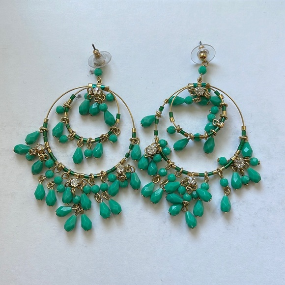J Crew Chandelier turquoise earrings